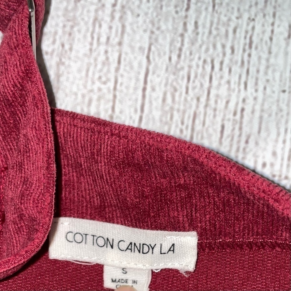 COTTON CANDY LA Women’s Red Corduroy Dress Full Front Zipper W/ Pockets Sz Small - Picture 10 of 10